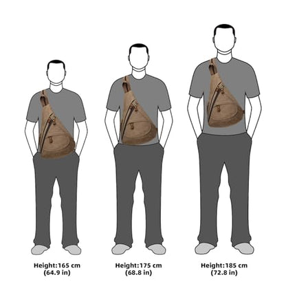 KL928 Canvas Sling Bag - Small Crossbody Backpack Shoulder Casual Daypack Rucksack for Men Women(Large Version,Brown) - color: Canvas-brown
