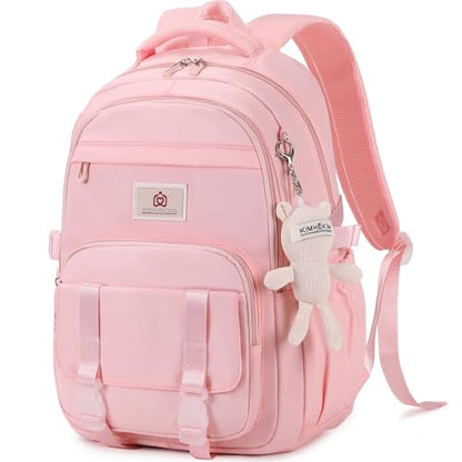 Hidds College Backpack Laptop Backpacks 15.6 Inch for Men Women Elementary Middle High School Book Bag For Teens Girls Boys Student Anti Theft Travel Daypack Large Bookbags-Pink - color: Pink