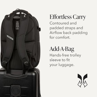 SwissGear Travel Tech Pro Laptop Backpack – Fits Laptops up to 16” – ScanSmart TSA-Friendly Backpack with Multiple Organizer Pockets – Black - color: Black, style: Travel Tech Pro