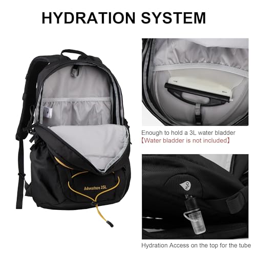 MOUNTAINTOP 25/30L Lightweight Hiking Backpack, Outdoor Daypack - color: 25l-black
