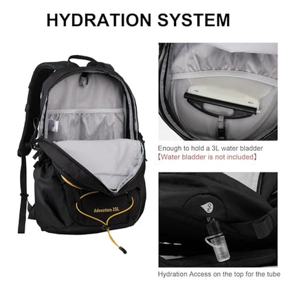 MOUNTAINTOP 25/30L Lightweight Hiking Backpack, Outdoor Daypack - color: 25l-black