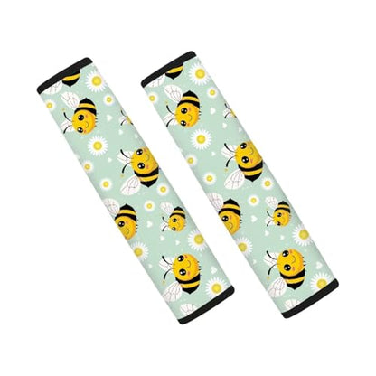 Dreaweet Seat Belt Cover Pad Cute Bee Car Accessories Seatbelt Covers for Women Girly Soft Seatbelt Cushion Shoulder Strap Pad for Bag Backpack - color: Bee