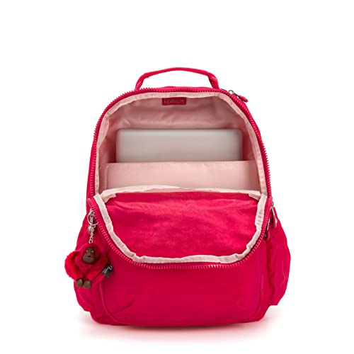 Kipling Seoul Large 15" Laptop Backpack - color: True Pink, size: 12.75''L x 17.25''H x 8''D