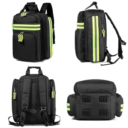 Gatycallaty First Aid Backpack - Medical Evacuation Bag - Red Emergency Lifeguard Bag for Ems Emt First Responders (Black) - color: Black