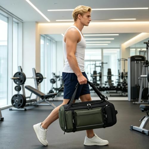 BE SMART 50L Extra Large Gym Backpack for Men, Big Gym Bag with Shoes Compartment, Waterproof Heavy Duty Duffel Bags (Grey Black, Large-40L) - color: Grey Black, size: Large-40L