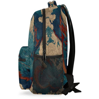 Kids Backpack for Girl Boy Travel Kids Back Pack fit Women Men Animal Dragon Art Lightweight Rucksack Waterproof Casual Daypack School Bookbag Carry On Bag for Work Hiking Camping Gym Travel - color: Animal Dragon Art