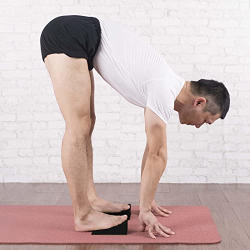 Chenfly Slant Board, Stretcher Wedge for Calf and Ankle Stretch, Non Slip Stretch Board Home Office, Additional Side Handle Portability, Black 15 X 6 X 5 Cm (1 Pair)