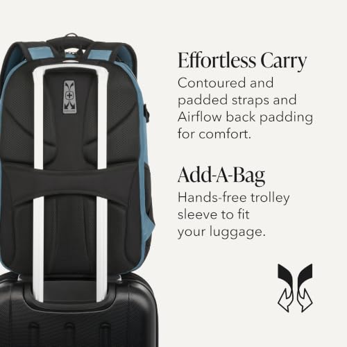 SwissGear Travel Tech Pro Laptop Backpack – Fits Laptops up to 16” – ScanSmart TSA-Friendly Backpack with Multiple Organizer Pockets – Blue - color: Bluestone, style: Travel Tech Pro