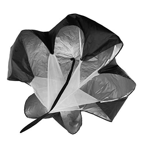 Running Parachute Speed Training, Speed Training Equipment Running Parachute Adjustable Waistband Pongee Coating Drag Running Speed Training Parachute for Sports (Black)