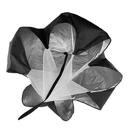 Running Parachute Speed Training, Speed Training Equipment Running Parachute Adjustable Waistband Pongee Coating Drag Running Speed Training Parachute for Sports (Black)