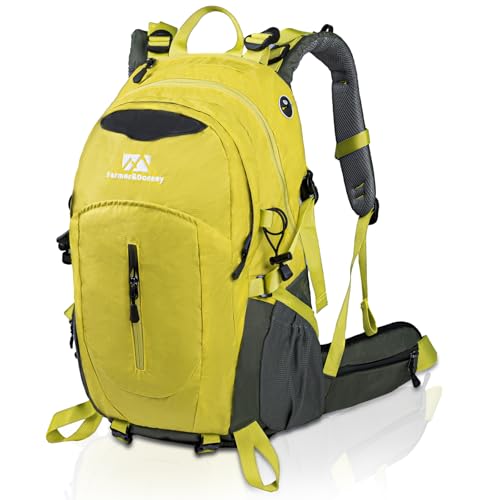Farmer&Donkey Hiking Backpack, 40L Waterproof Camping Backpack with Packable Back Panel & Rain Cover, Men Women Rucking Backpacking Backpack Outdoor Sport Lightweight Travel Daypack for - color: Green