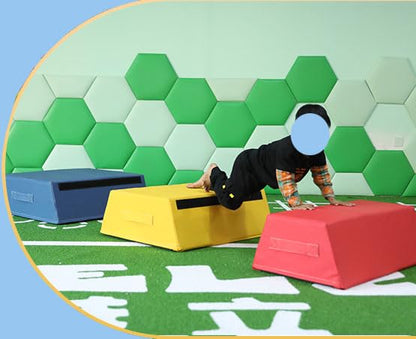 Jumping Boxes for Training, Kids Soft Plyo Box, 4 in 1 Stackable Jump Boxes, Weight Upgrade, Safety and Stability, Suitable for Home School Gym Outdoor Activities Exercise(Size:80×80×75×30cm) - size: 80×80×75×30cm
