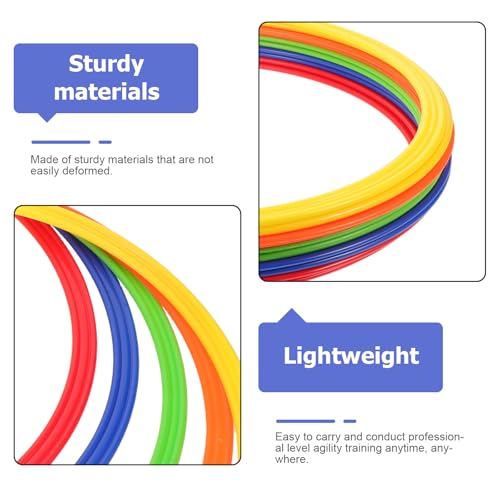 Kisangel 10pcs Speed and Agility Training Rings Plastic Exercise Hoops for Soccer Agility Drills Football Footwork Practice Outdoor Training Equipment