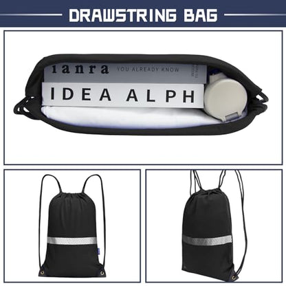 AYKRM Personalized Black Drawstring Backpack Bag work Sackpack logo - color: Black-logo