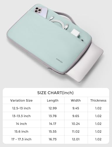 DOMISO 14 inch Laptop Case Sleeve Protective Cover Compatible with 15 inch MacBook Air M4 M3 M2,MacBook Pro,14-15 inch HP Dell ASUS Lenovo Chromebook,Waterproof Computer Cases Bag,Mint Green - color: Mint Green, size: 14" Laptop/15" for mac book