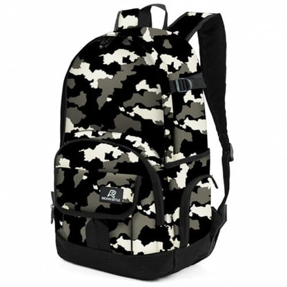 rickyh style School Backpack Travel Bag for Men & Women Lightweight College Back Pack with Laptop Compartmen - color: 04heibai