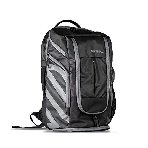 Sanabul Combat Gear Pack Sports Backpack Gym Backpack for Men Multi-Compartment Jiu Jitsu and Boxing Bag- Black/Grey
