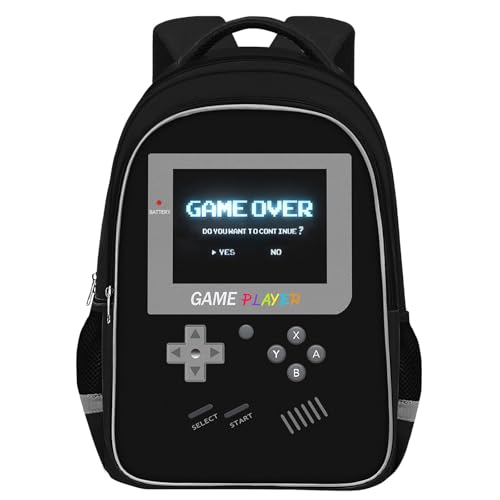 TILYTADLY School Backpack For Boys - Gamer Boys Backpack For Kids Children Teens Elementary Middle School - Ages 6-18，17″ - color: 1-black-backpack Only