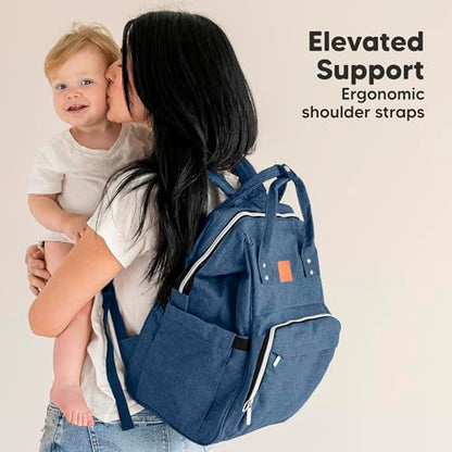 KeaBabies Baby Diaper Bag Backpack - Large Baby Bag for Boys, Girls, Waterproof Multi Function Travel Diaper Backpack with Changing Pad, Durable Travel Essentials for Moms and Dads (Navy Blue) - color: Navy Blue