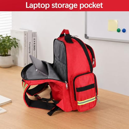 Gatycallaty First Aid Backpack Medical Emt First Responder Bag Empty Ems Emergency Home Health Hiking Trauma Travel Camping (Red, Large) - color: Red, size: Large