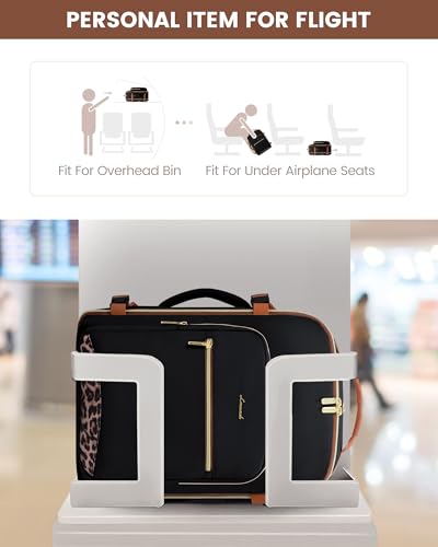 LOVEVOOK 40L Travel Backpack Flight Approved Carry on Backpack,3 Packing Cubes,Waterproof Personal Item Travel Bag,TSA Carry on Luggage Suitcase Travel Essentials,Gifts for Women & Men,fits 17" Laptop - color: Black-leopard Print, size: Large-40L-4Pcs