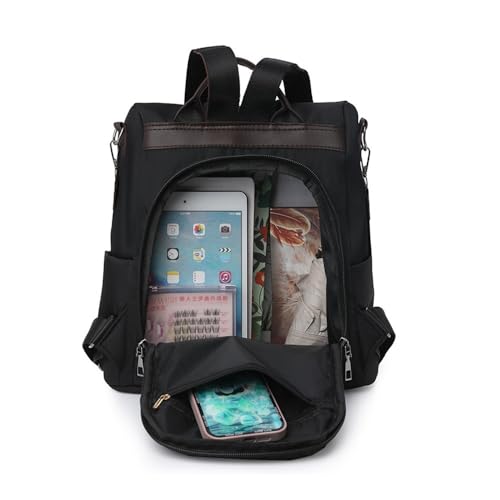 Multifunctional minimalist backpack, solid color versatile commuter backpack, casual handbag/shoulder bag(Black) - color: Black