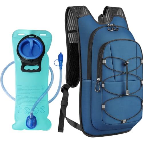MIYCOO Hydration Backpack - Lightweight Hiking Water Backpack with 2L Water Bladder, Running Hydration Vest Backpack for Men Women, Hydration Pack for Hiking, Cycling, Climbing - color: Blue
