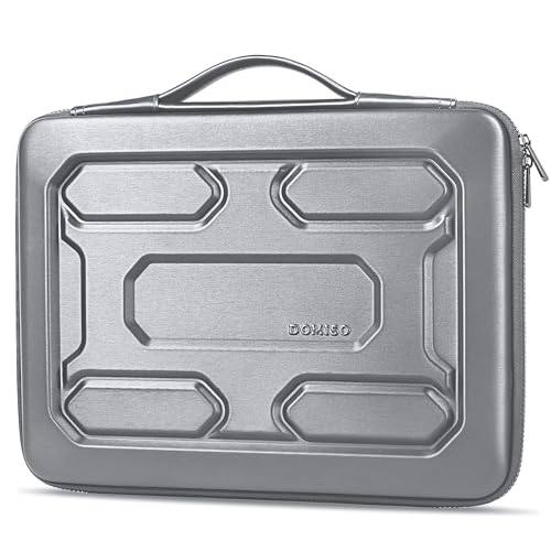 DOMISO 17 inch Laptop Sleeve with Handle Shockproof Waterproof EVA Protective Case for 17.3" ZBook Fury 17.3 G8/MSI GS73VR Stealth Pro/HP Envy 17/LG Gram 17"/ROG Strix GL702VS, Silver - color: Silver, size: 17.3 inch