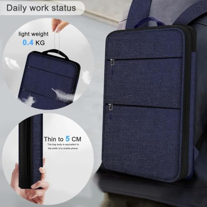 ZINZ Travel Laptop Backpack with Small Case for 15-16 Notebooks,Dark Blue - color: Dark Blue