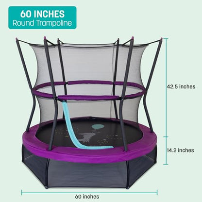 Skywalker Trampolines 60" No-Spring Design Mini Trampoline for Kids and Toddlers with Enclosure Net - color: Purple