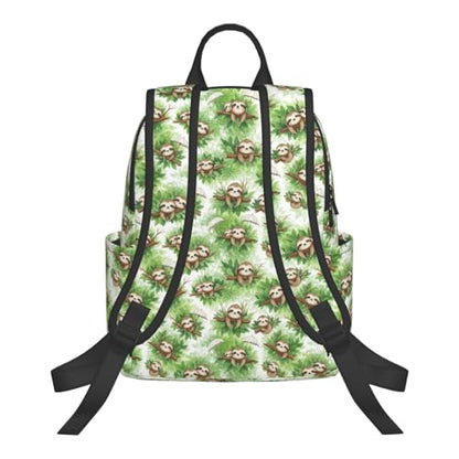 Anti Scratch Polyester Backpack Cute Sloth Leaf, Smooth Surface Multipurpose Travel Pack for All Weather Daily Use Unisex - color: Picture (1424)