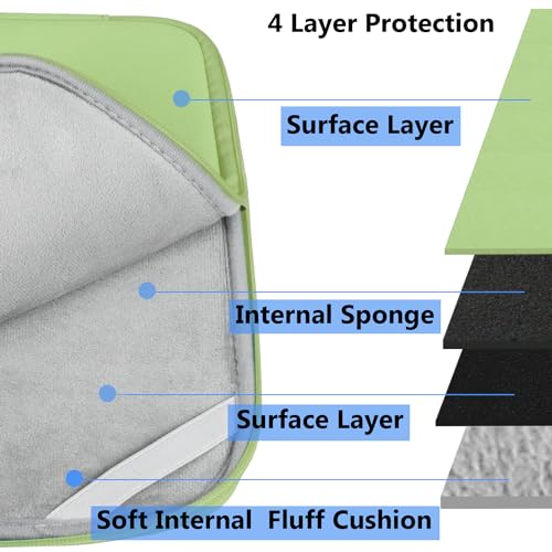 Laptop Sleeve 14 inch, Upgrade Shockproof Protective Computer Case Briefcase Carrying Bag Compatible with 14" HP, Lenovo, Asus, Acer, Notebook, Chromebook Computer, Light Green - color: Light Green, size: 14 Inch