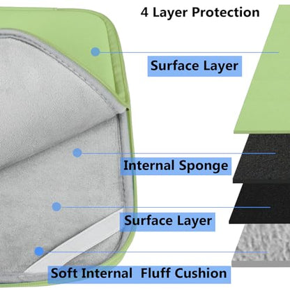 Laptop Sleeve 14 inch, Upgrade Shockproof Protective Computer Case Briefcase Carrying Bag Compatible with 14" HP, Lenovo, Asus, Acer, Notebook, Chromebook Computer, Light Green - color: Light Green, size: 14 Inch