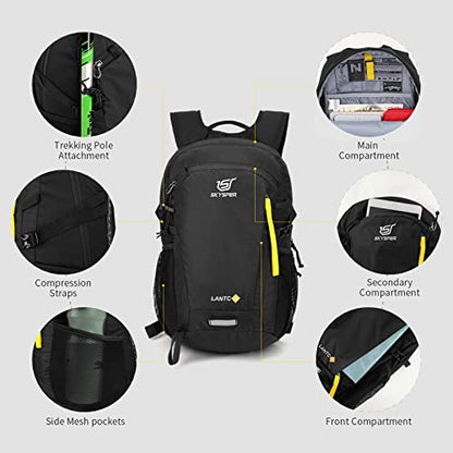 SKYSPER Small Hiking Backpack, 20L Lightweight Travel Backpacks Hiking Daypack for Women Men - color: Lantc20-black, size: 20l