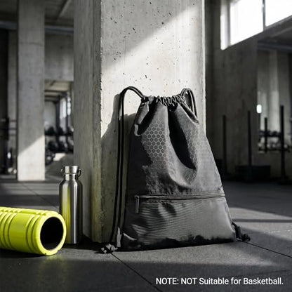 Drawstring Backpack Sackpack String Bag Sports Gym Bag with Zip Pocket for Men Women 17''x13.8''