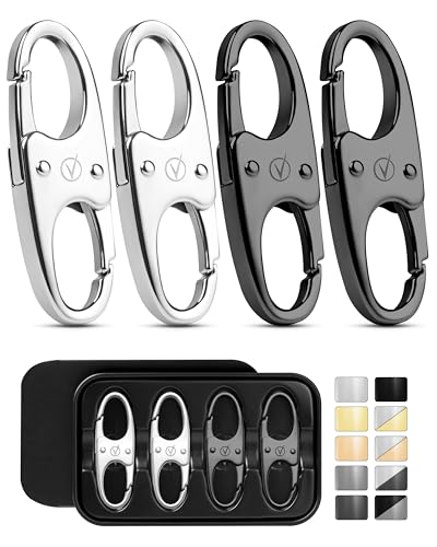 Vantamo Premium 4 Zipper Clips Anti Theft for Backpack, Luggage & Purse, Pull Replacement Zipper Locks, Purse Clip for Travel - color: Silver & Gun Metal