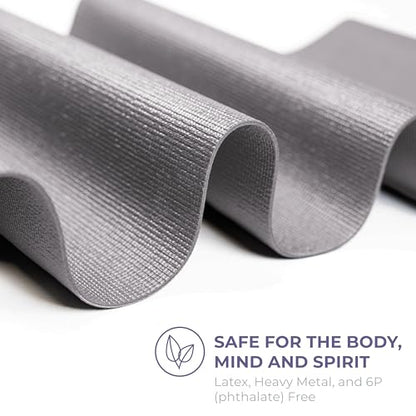 Voyage Yoga Mat, 6 Pack, 72" x 24" Professional Studio and Gym Bulk Yoga Mats, 5mm Thick, Durable, Anti-Tear, Non Slip Fitness and Exercise Mats - color: Cool Gray
