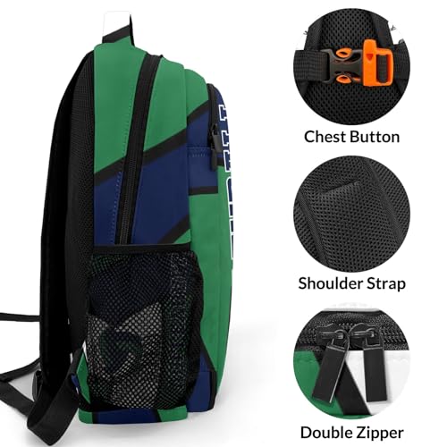 Volleyball Blue Green School Backpack Laptop Bag for Woman Man Gift - color: Muilti 16