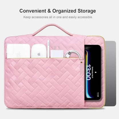 Lacdo 360° Protective 14 Inch Laptop Sleeve Case for HP Lenovo Dell ASUS Chromebook 14 / HP Pavilion Stream 14 / Dell Inspiron 14 / Lenovo IdeaPad 14 / Aspire/ASUS ZenBook Computer Bag, Sakura Pink - color: Sakura pink, size: 14 Inch