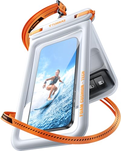 TORRAS IP68 Waterproof Phone Pouch Double Space, Floating Waterproof Phone Case with Lanyard for iPhone 17 Pro Max 16 15 14 S26 S25, Phone Dry Bag Vacation Cruise Ship Travel Essentials 7.0'', White - color: White