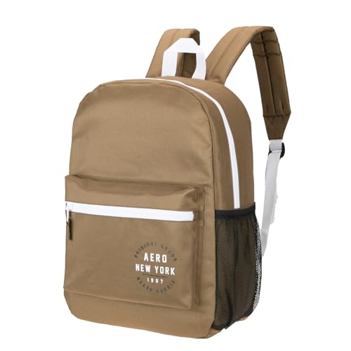 AEROPOSTALE Fieldtrip Unisex Backpack - AE Mens and Womens Bag for Everyday Use - Brown/White - color: Mud Brown