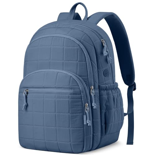 kadilong Quilted Travel College Laptop Backpack for Women,Daypack Bookbag for School Teen Girls Mochilas Mujer,InkBlue - color: Inkblue, size: 15,6 inch