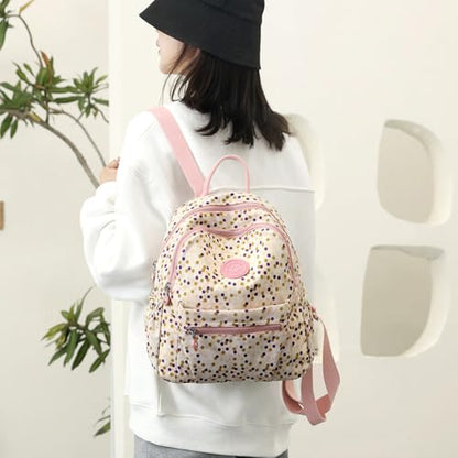 Tanweibago Mini Nylon Women Backpacks,11L Small Ladies backpacks Casual Lightweight Women Shopping Travel Daypack (A-Dot Pink) - color: A-dot Pink