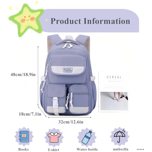 Cute Girls Backpack,Kids School Backpack for Girls Boys,Elementary Middle School Bags Lightweight Bookbag for Teens - color: Brown