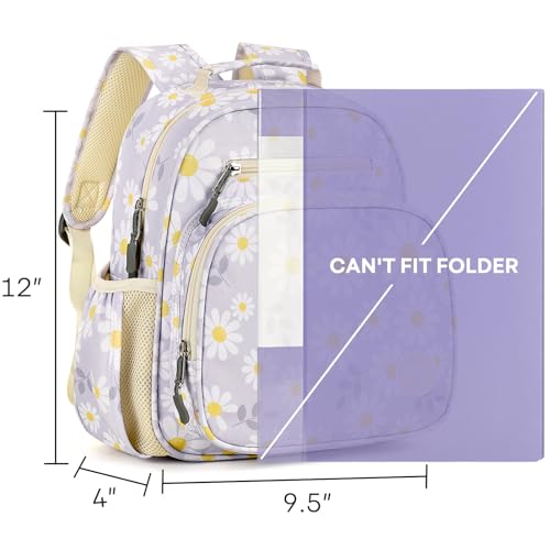 mibasies Toddler Backpacks for Girls 2-4: Little Kid Bookbag for Preschool Prek Daycare Daisy Gray - color: Daisy Gray, style: Toddler-12"h(not Fit Folder)