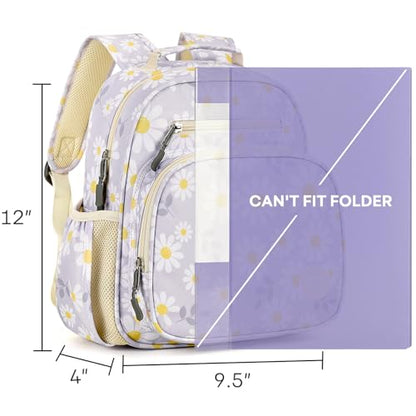 mibasies Toddler Backpacks for Girls 2-4: Little Kid Bookbag for Preschool Prek Daycare Daisy Gray - color: Daisy Gray, style: Toddler-12"h(not Fit Folder)