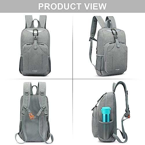 G4Free Mini 10L Hiking Daypack Small Hiking Backpack Cycling Compact Shoulder Backpack Outdoor for Men Women(Light Grey) | Small Lightweight Cycling Walks Daypack, with Reflective Strap, Compact, Water-Repellent, Tear-Resistant Polyester Material - color:
