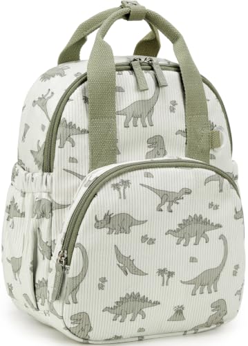 Bluboon Toddler Backpack for Girls Boys 2-4 Cute 12" Preschool Kindergarten Backpacks Kids Daycare Bags School Travel (Green Dino Beige, Age 2-4 (12" H not Fit A4 Folder)) - color: Green Dino Beige, size: Age 2-4 (12" H not Fit A4 Folder)