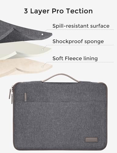 DOMISO Laptop Case Sleeve Protective Cover Compatible with MacBook Air 13 M4 M3 M2,MacBook Pro M2 M1,iPad Air/Pro,13 inch Dell,Lenovo, HP,Asus,Waterproof Computer Cases Bag with Handle,Dark Grey - color: Dark Grey, size: 13" for mac book