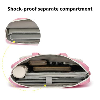 15-15.6 inch Laptop Shoulder Bag, for MacBook Pro 16, Hp Lenovo Dell 14 inch Waterproof Messenger Bag Case Sleeve (pink) - color: Pink